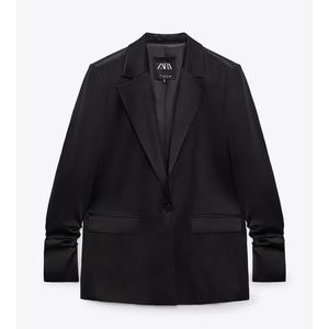 New- Zara Ruched Satin Blazer